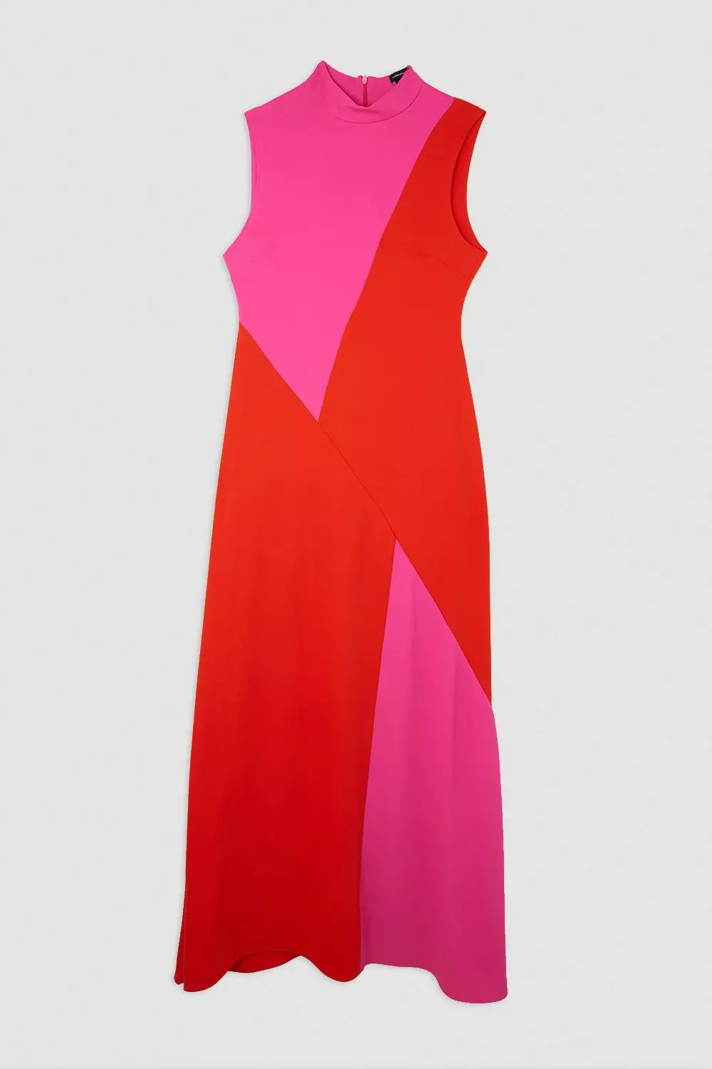 【KAREN MILLEN】ストレッチ テーラード カラーブロック ミディ Soft Tailored Color Block Panel High Neck Midi Dress | Karen